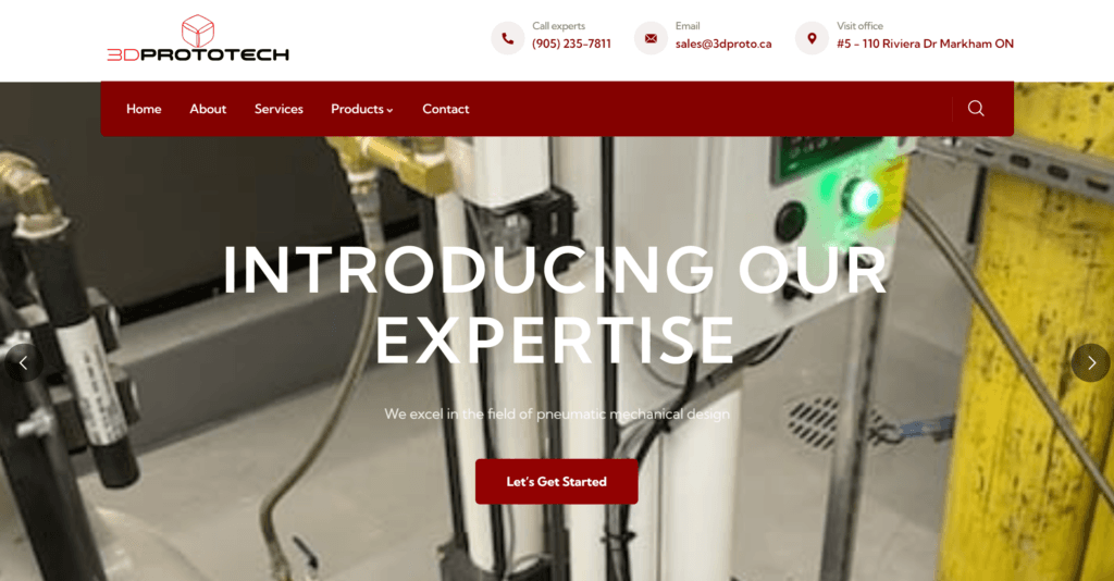 New 3D Prototech website home page